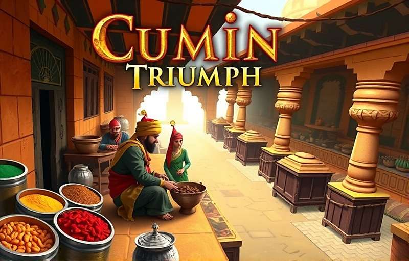 Cumin Epic Triumph - Ancient Spice Market Cumin Epic Triumph game screenshot showing ancient Indian market with traders exchanging spices